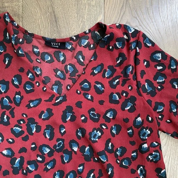 Leopard VICI Peplum Blouse - Picture 2 of 7